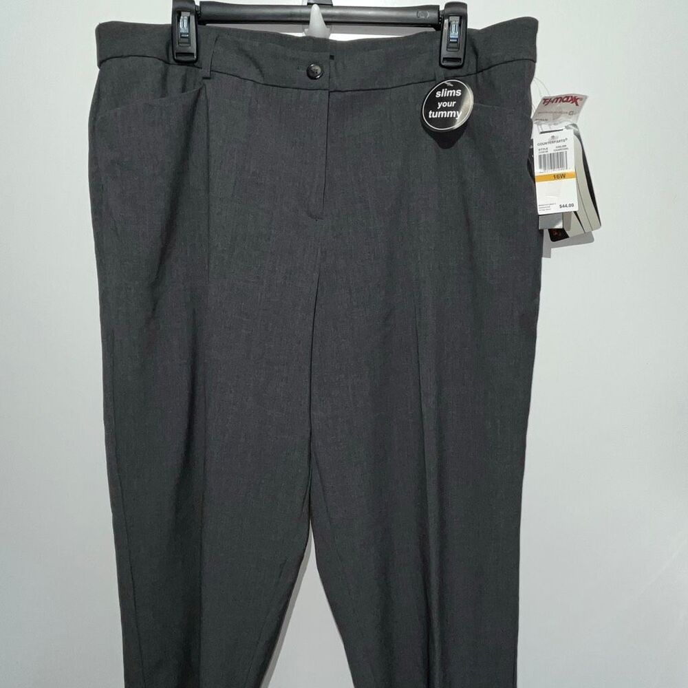 TJ.Maxx Women's Gray High Rise Slimming Sensations Trousers Pants Size 16W NWT